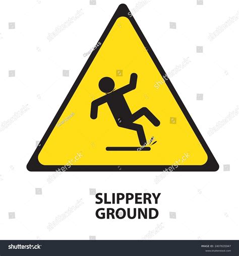 Slippery Floor Sign Vector Illustration Isolated Stock Vector Royalty