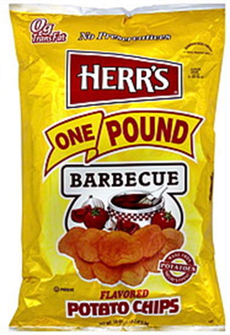 Herr's Potato Chips Barbecue Flavored 16.0 oz Nutrition Information ...