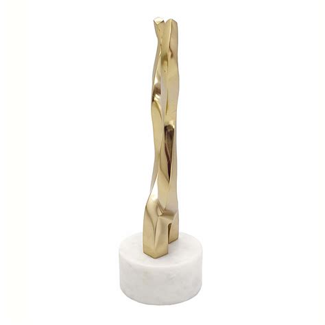 Aluminum Horn Sculpture With Marble - Zennova Home