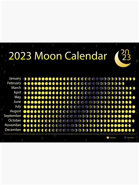 "2023 Moon Calendar, 2023 Moon Phase Calendar, Minimalistic Printable ...