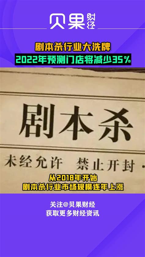 剧本杀行业大洗牌 ，2022年预测门店将减少35新浪新闻