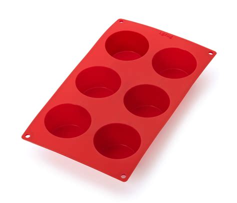 Lekue Silicone 6 Cavity Muffin Baking Mold Red