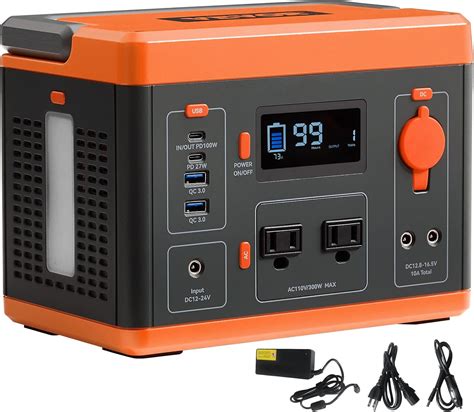 Vevor Power Station 296wh Portable Power Station 300wpeak Power 600w Pure Sine Wave Ac