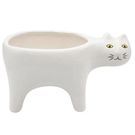 Standing Cat White Planter Pot | Springer Decor – Outer Layer