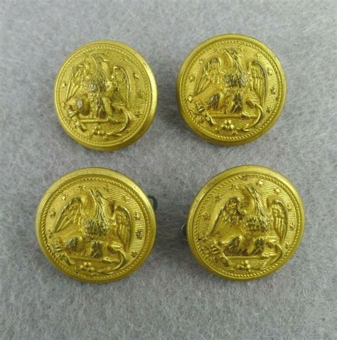 4 Vintage U S Navy Brass Uniform Buttons Eagle On Anchor Scovill Waterbury Waterbury Bee