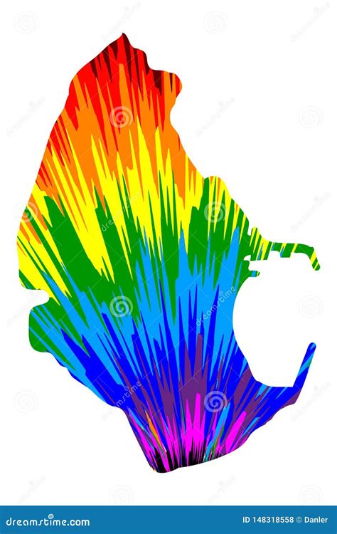 Melilla - Map is Designed Rainbow Abstract Colorful Pattern, Melilla ...