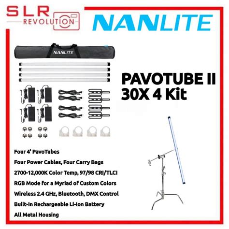 Nanlite Pavotube Ii X Rgbww Led Pixel Tube Light Kit With Internal