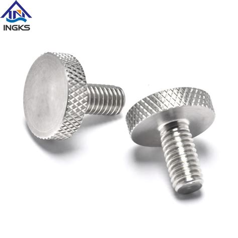 China Supply Gb 835 Ss 304 316 Stainless Steel M5 M6 M8 Diamond Knurling Flat Head Hand Thumb