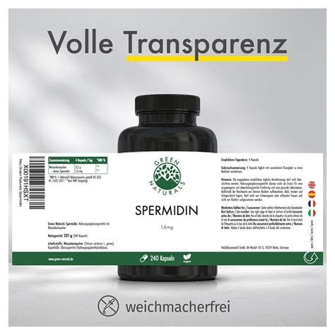 GREEN NATURALS Spermidin 1 6 mg vegan Kapseln 240 Stück medpex