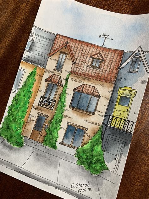 Акварельный скетч | Instagram