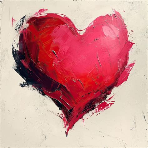 Premium Photo | Abstract Heart Painting on Canvas