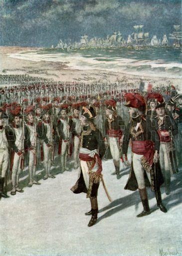 Napoleon Reviewing The Troops At Boulogne Stock Image Look And Learn