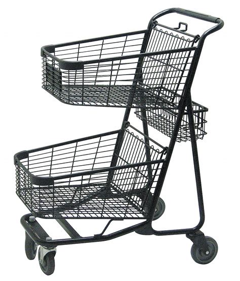 Rw Rogers Company Inc Two Tier Shopping Cart 300 Lb Load Capacity