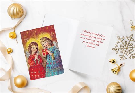 Catholic Christmas Card Set Angel Christmas Cards Christian Etsy