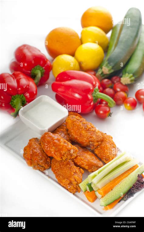 Classic Buffalo Chicken Wings Served With Fresh Pinzimonio And