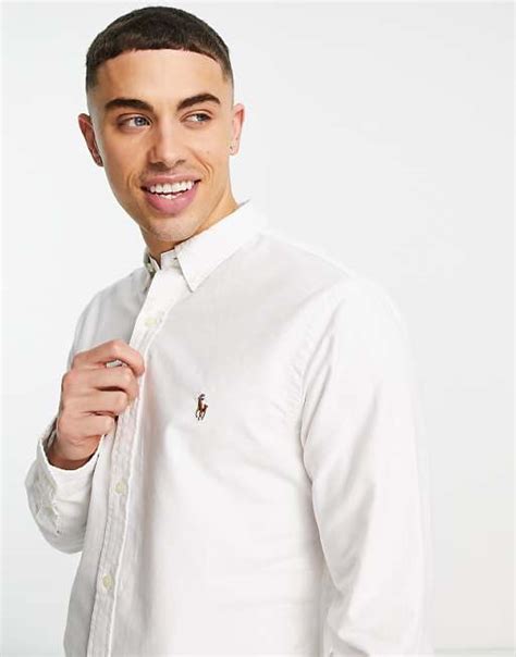 Polo Ralph Lauren Oxford Shirt In Slim Fit White Asos