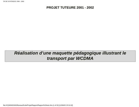 Pdf R Alisation Dune Maquette P Dagogique Illustrant Le Type