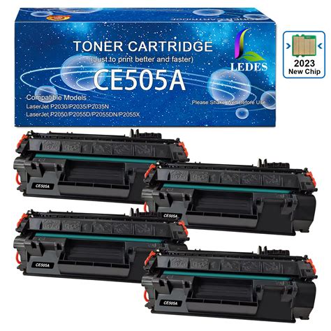 Used LEDES 4 Pack CE505A 05A Compatible Toner Cartridge For HP Laser