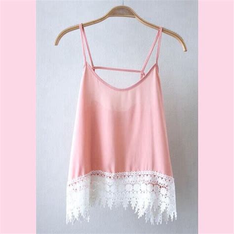 Light Pink Crop Top Light Pink Crop Top Unique Strap Lace Cami Lace Top Comfy Outfits Comfy