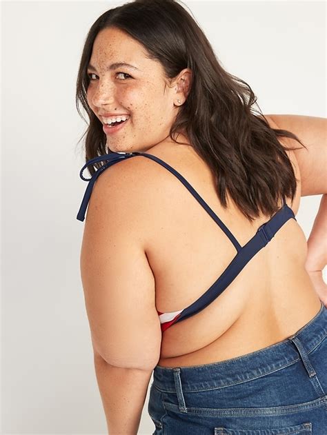 Americana Plus Size Triangle Bikini Swim Top Old Navy