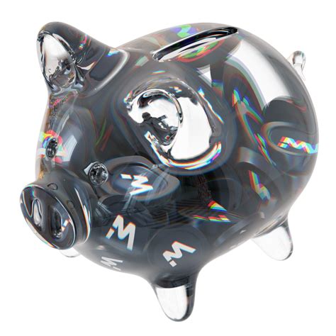 Free WOO Network WOO Clear Glass Piggy Bank With Decreasing Piles Of