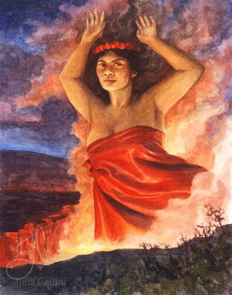 Pele Goddess Art Print Hawaiian Goddess Watercolor Painting Etsy