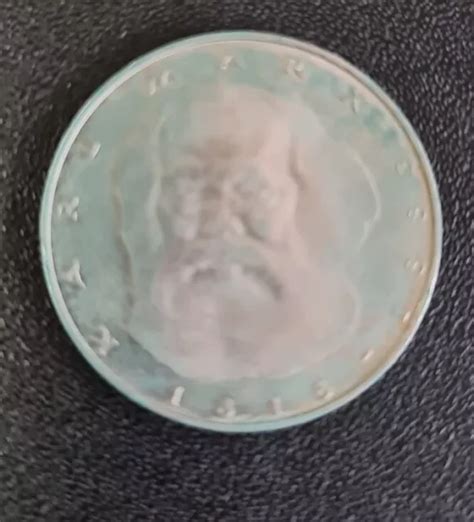 5 DM GEDENKMÜNZE 1983 100 Todestag von Karl Marx 29 mm 10g BRD Münze