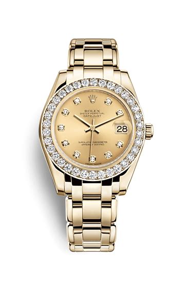 Rolex 81298 0005 Datejust Pearlmaster 34 Yellow Gold Diamond