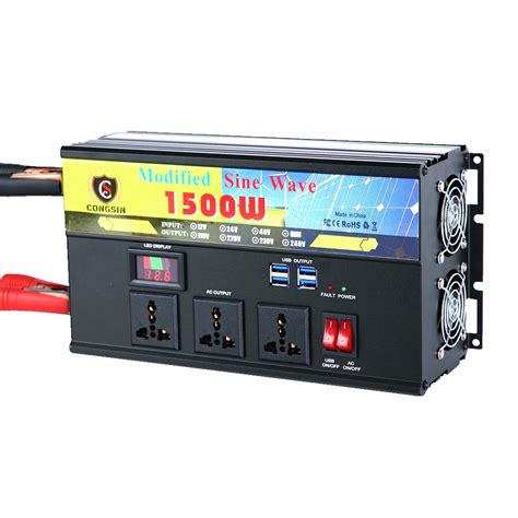 Full Power 1500W 12V 24V 110V 220V Modified Sine Wave Power Inverter