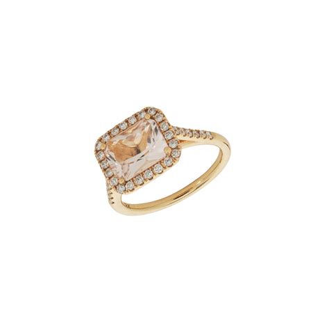 Kai Linz Rose Gold Morganite Diamond Halo Ring