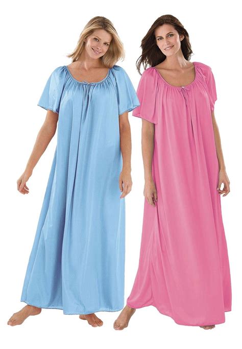 Long Tricot Knit 2 Pack Nightgown By Only NecessitiesÂ® Nightgowns For Women Night Gown Plus