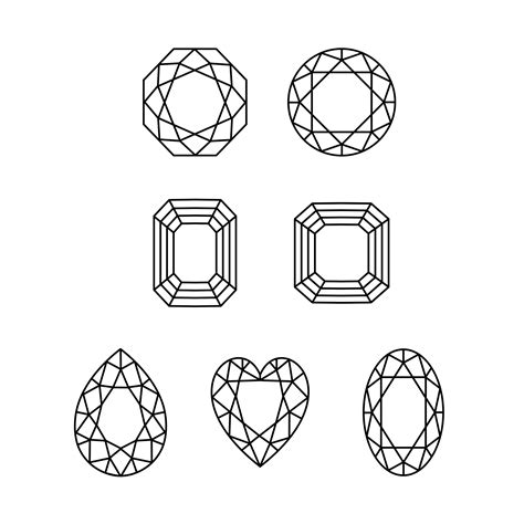 gemstone outline clipart 335430 Vector Art at Vecteezy