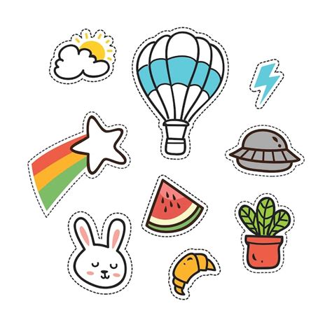 Free Vector Set Of Sticker Doodle