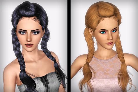 Double Braids With Wrapped Bangs Newsea`s Weed Flower Retextured By