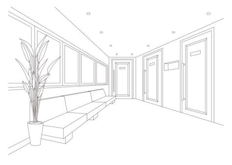 Drawing Of Hospital Corridor Illustrations Royalty Free Vector