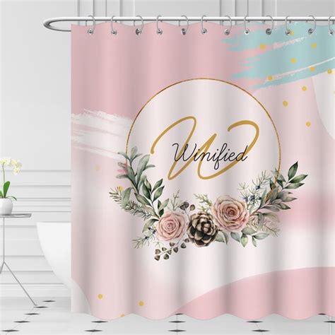 Monogrammed Shower Curtain Etsy