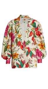 Margaret Josephs Tropical Print Blazer Big Blonde Hair