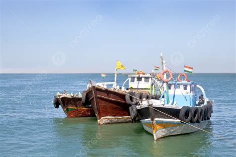 Ferry Boats Off Bet Dwarka Gujarat India Bet Dwarka Crew Sailors Photo ...