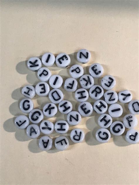 100 Pcs 6mm Glass Alphabet Beads Every Letter Etsy