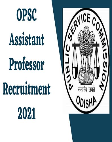 Opsc Assistant Professor Recruitment 2024 Notification Unlock Your