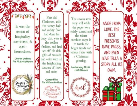 Free Printable Christmas Bookmarks Ted Guru