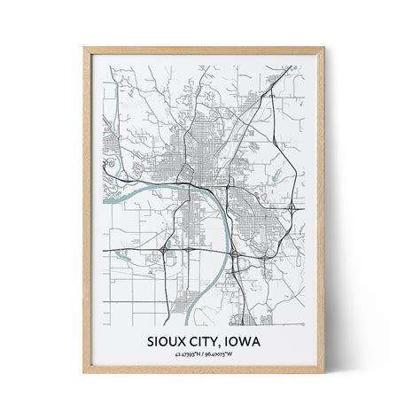 Sioux City Map Poster - Your City Map Art - Positive Prints