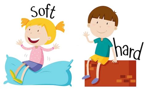 Opposite Adjective With Soft And Hard Vector Free Download