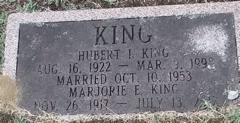 Tombstone Hubert King St Andrew S United Cemetery Coe Hill Ontario