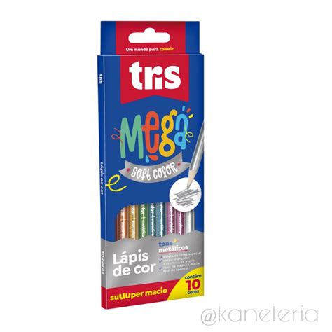 Lápis De Cor Mega Soft Color Tons Metálicos 10 Cores Tris