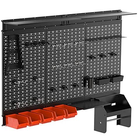 TORACK Metal Pegboard Wall Organizer 4ft Wide Pegboard System For