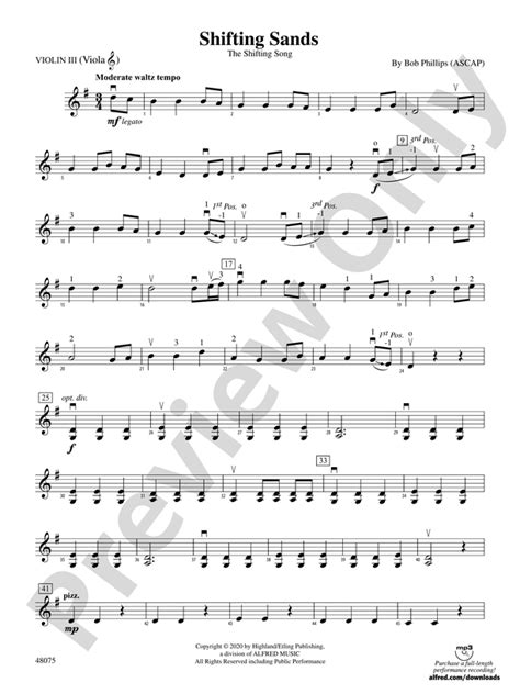 Shifting Sands 3rd Violin Viola Tc 3rd Violin Viola Tc Part Digital Sheet Music Download