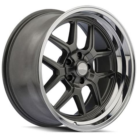 20x10 Ridler 610 Grey W Polished Lip 5x5 127 0mm