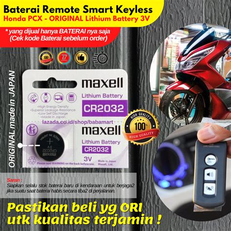 Baterai Remot Motor Honda Pcx Smart Keyless Battery Remote Alarm Kunci