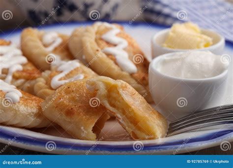 Traditional Polish Dumplings Pierogi Ruskie Stock Image Image Of Meal